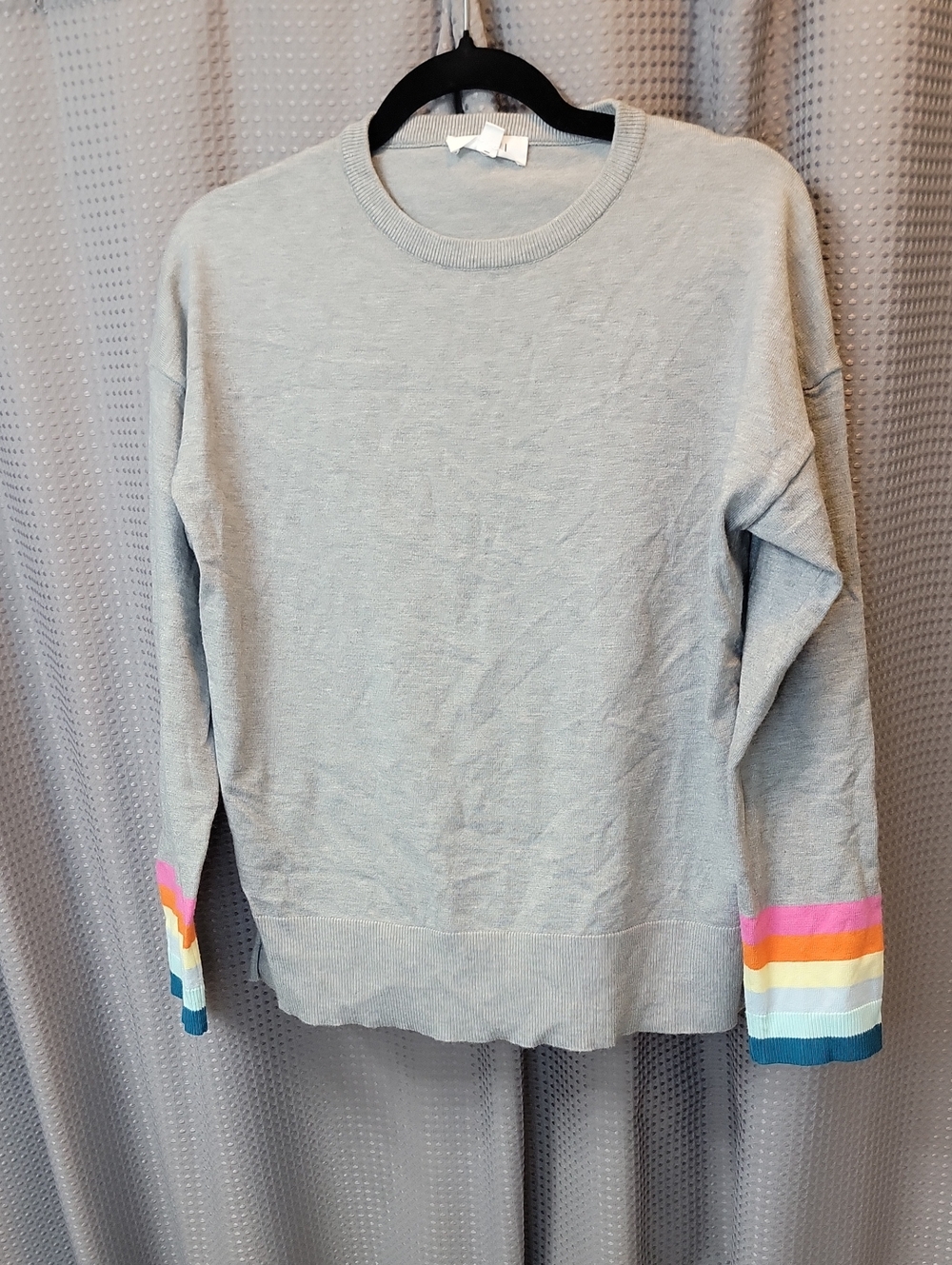 Anthropologie THML Rainbow Stripe Sleeve Sweater Size M